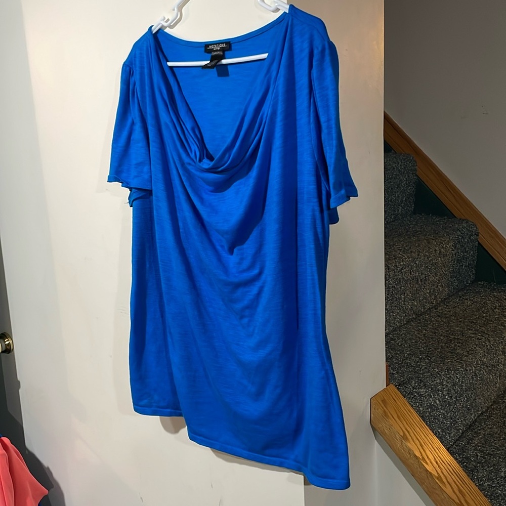 Notations Blue Top, short sleeve